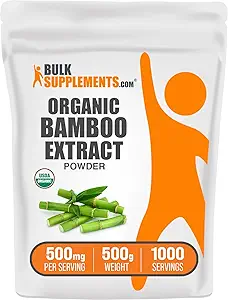 BulkSupplements.com Bamboo Extract Powder - Integratori di silice, Bamboo Supplemento - Herbal & Gluten Free, 500mg per Serving, 100g (3,5 oz) (Pack of 1)