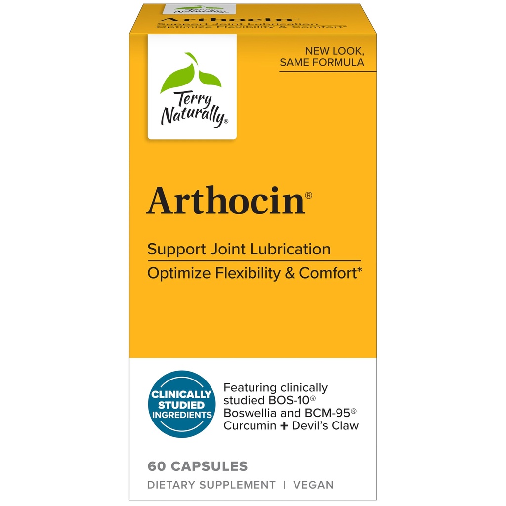Terry Naturally Arthocin - Boswellia Serrata Capsules con Claw & Curcumin del Diavolo - Supplemento al supporto Joint & Spine Health - Herbal Supplement Aids Comfort & Absorption - 60 Capsule