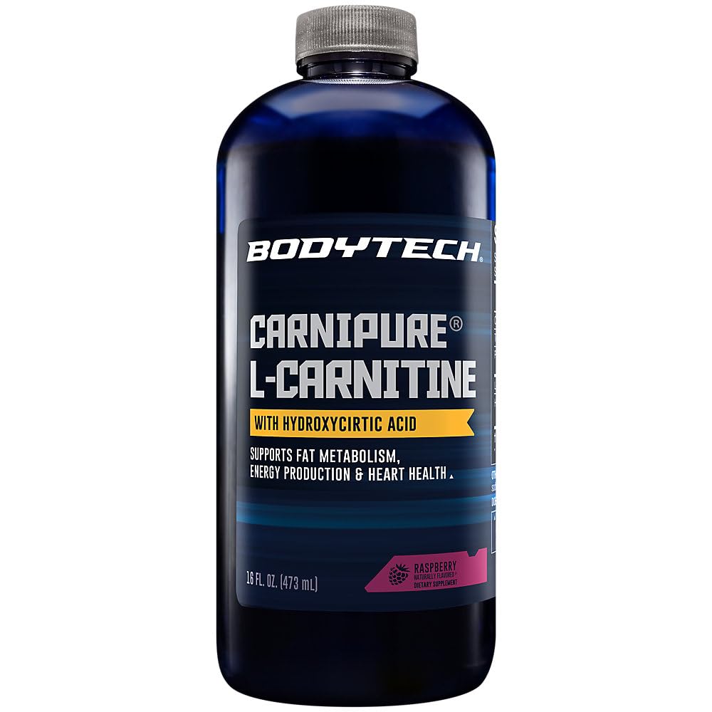 BodyTech L-Carnitin 1100mg - Unterstützt Fettstoffwechsel, Energieproduktion und Muskelerholung - Himbeer (16 fl oz)