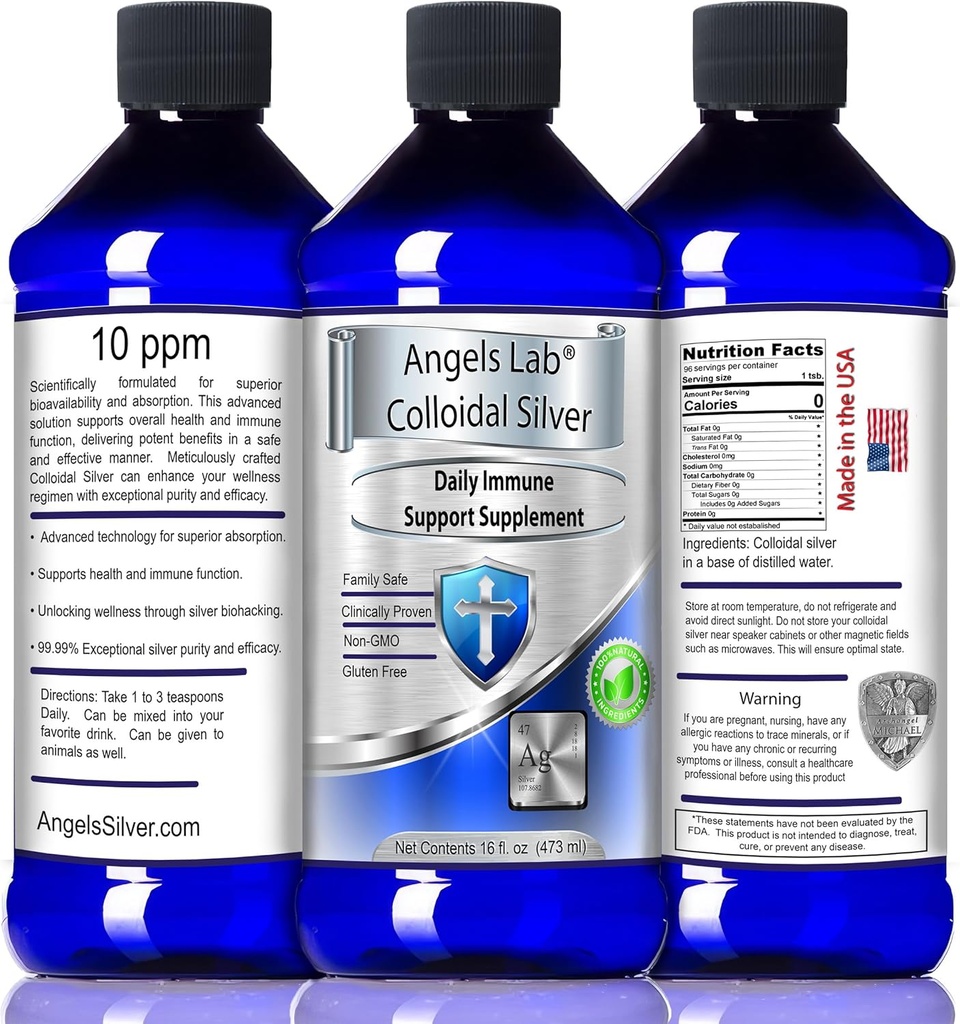 Supporto immunitario d'argento colloidale 10 PPM Nano Liquid 16oz