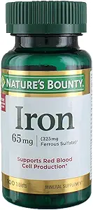 Nature's Bounty Iron 65 Mg. Eisensulfat, 100-Count