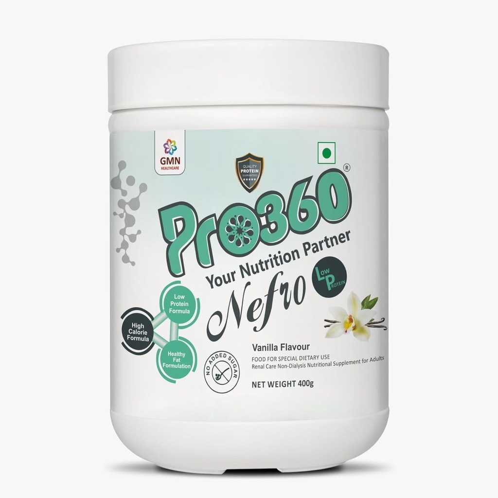 La poudre de Nefro LP Vanille – 400g Supplément nutritionnel à faible teneur en protéines pour la santé rénale (non-dialyse) – Poudre de protéines de Vanille enrichie en L-Taurine, L-Carnitine et nutriments essentiels