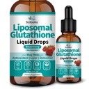 Liposomal Glutathione Supplement Liquid Drops, 5-in-1 Ultra Strength L-Glutathione 1750mg w. Milk Thistle Vitamin C NAC Alpha Lipoic Acid for Skin Whitening Liver Detox Antioxidant Immune Brain Health