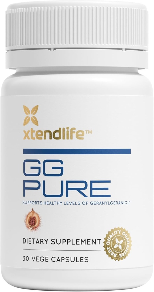 Xtendlife GG Pure for Statin Users, CoQ10 Support, Bone, Muscle, and Heart Health - 150mg Geranylgeraniol from Annatto Seeds - 30 Day Supply