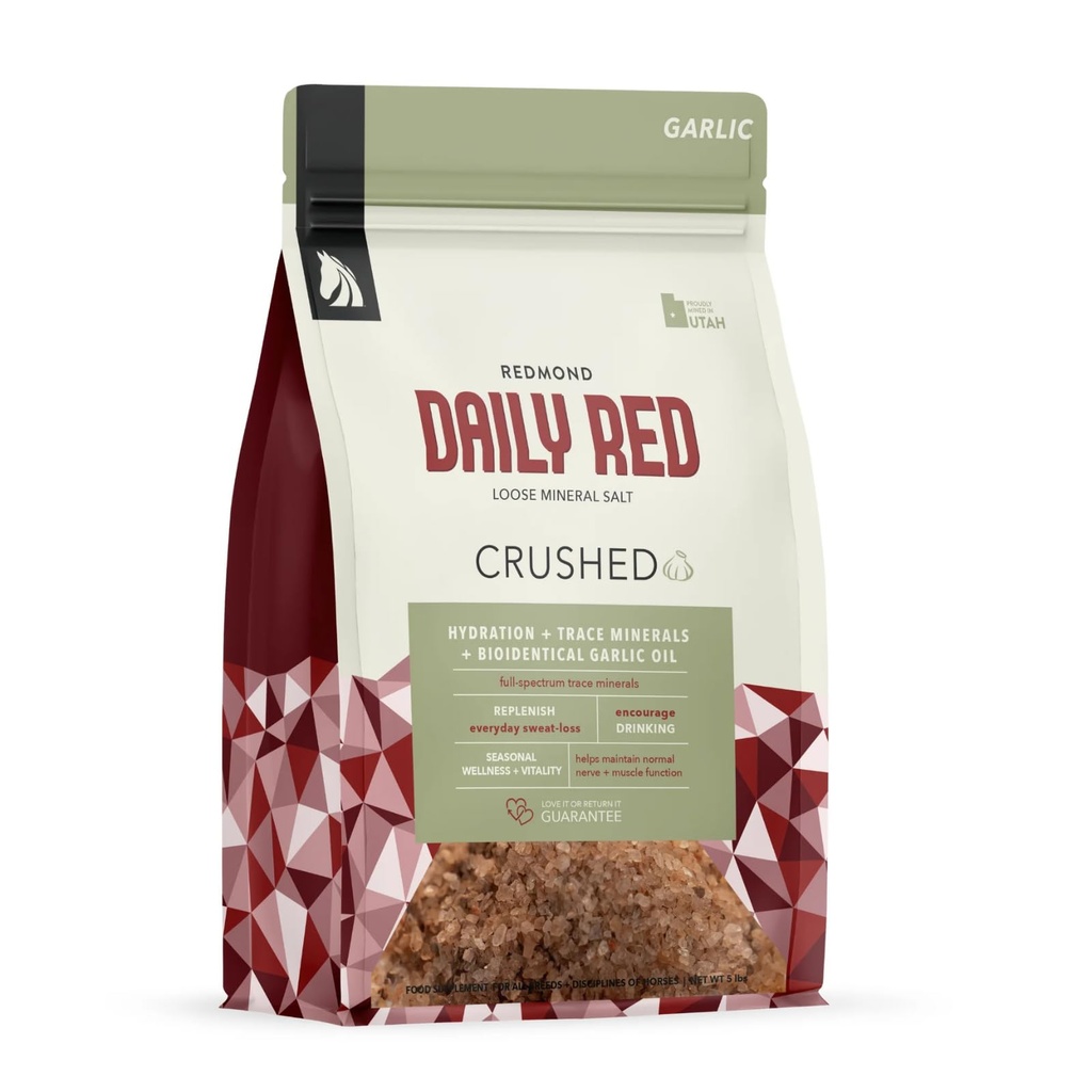 Redmond Daily Red Crushed Garlic | Horse Minerals & Vitamins Supplement | Garlic for Horses