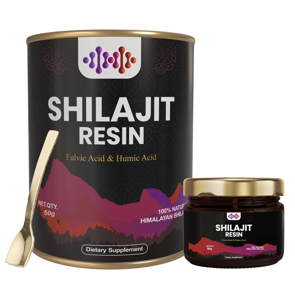 Pure Shilajit Resina – con acido Fulvic & 87+ Minerali di Trace espulsi dall'Himalaya – Energia Naturale, Integratore di Stamina & Vitality per Uomini & Donne, Terza Parte Testata, Non OGM, 1.7 oz Jar