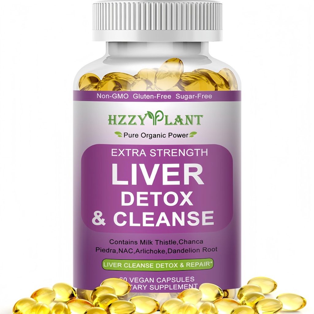 Leber reinigen Detox & Repair Softgel Kapseln, Herbal Liver Health Support Milchdistel Ergänzungen mit NAC Artischocken Löwenzahn Wurzel, 15-in-1 hohe Absorption Leber Detox Ergänzungen, Nicht-GMO, 60 Portionen