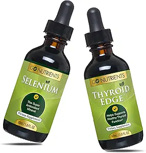 Go Nutrients Sélénium 1 oz gouttes liquides, 60 ml - Soutient la fonction thyroïdienne, l'énergie et le métabolisme