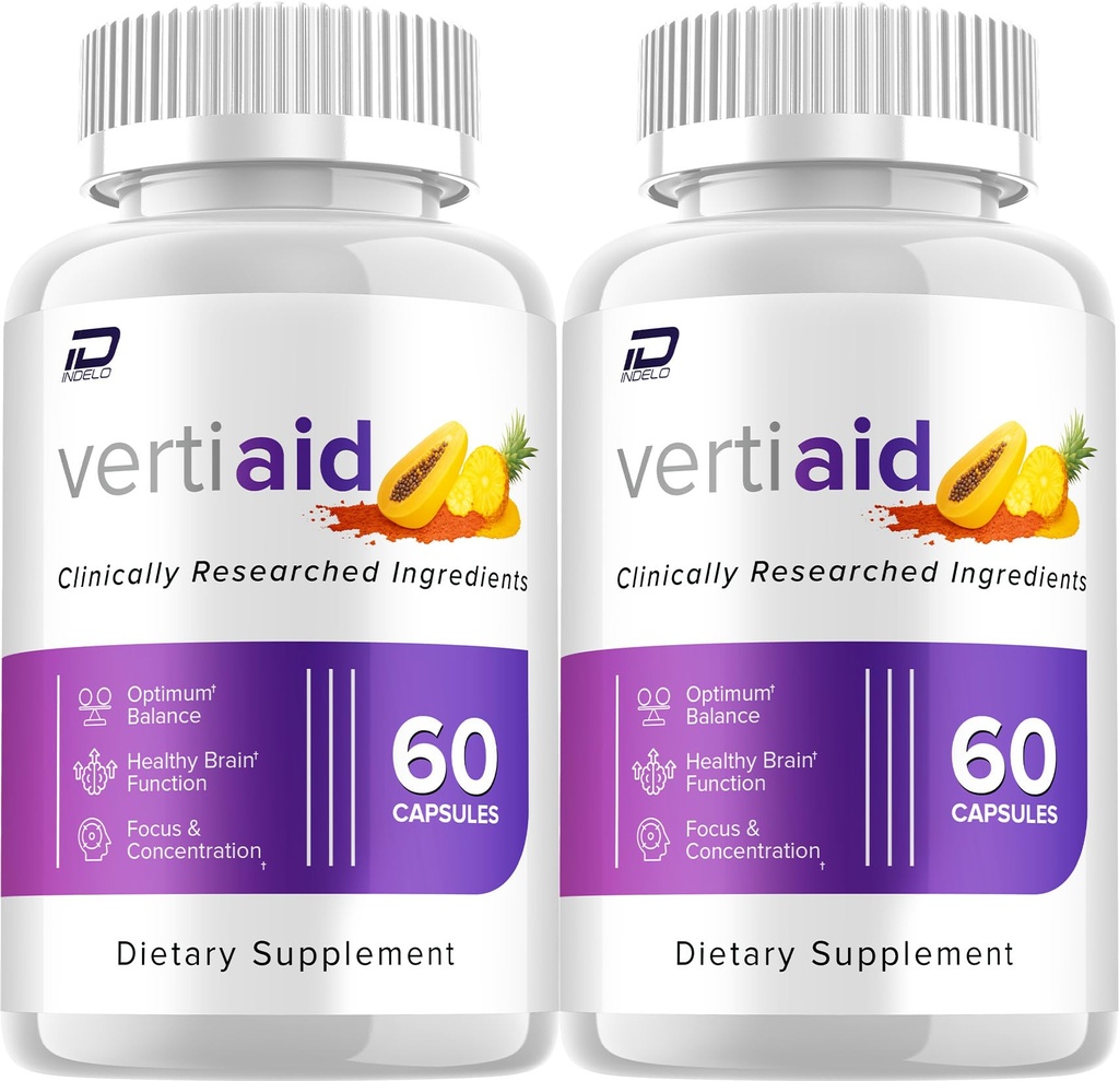 VertiAid Supplement Kapseln - VertiAid Natural Blend Formula Focus Memory Unterstützung und Bewertungen (2 Packung - 120 Kapseln)