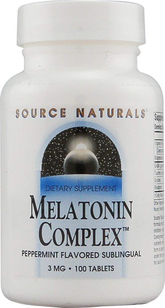 Source Naturals Sleep Science Melatonin Complex with GABA 3 mg Peppermint Flavored - 100 Lozenges