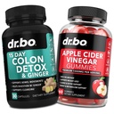 Colon Cleanser Detox & ACV Apple Cider Vinegar Gummies - 15 Day Colon Cleanse Pills with Ginger & ACV Gummies Supplements - Bowel Movement Supplements for Intestinal Stomach Bloating Gut Support