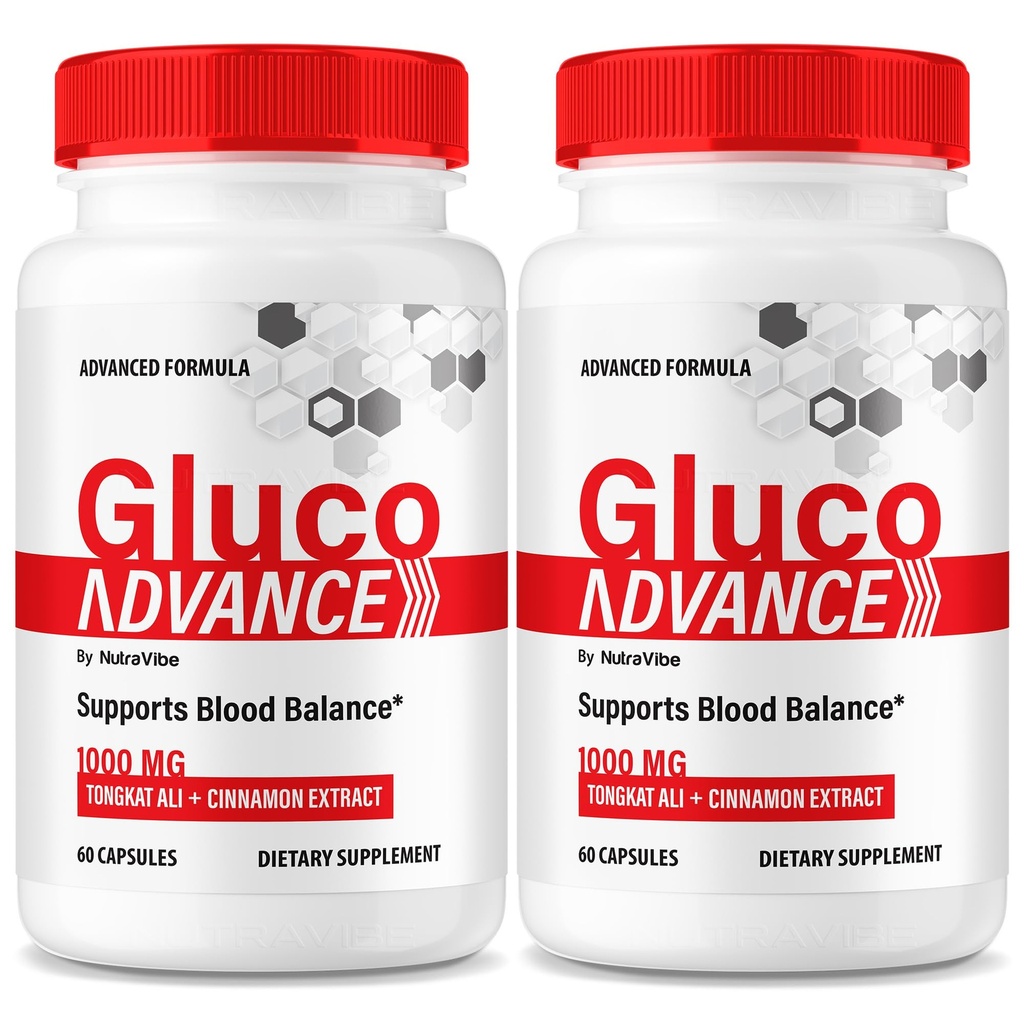 (2 Pack) Gluco Advance – Original Gluco Advanced Formula with Natural Ingredients to Support Energy, Healthy Circulation, Stable & Balanced Levels, Easy-to-Take GlucoAdvance Pills (120 Capsules)