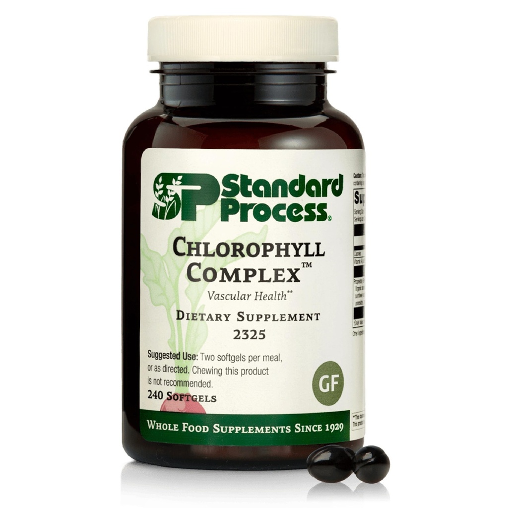 Standard Process Chlorophyll Complex - Supports Natural Detoxification Functions - Supports Skin & Immune Health - Gluten-Free, Non-Dairy & Non-Soy - 240 Softgels