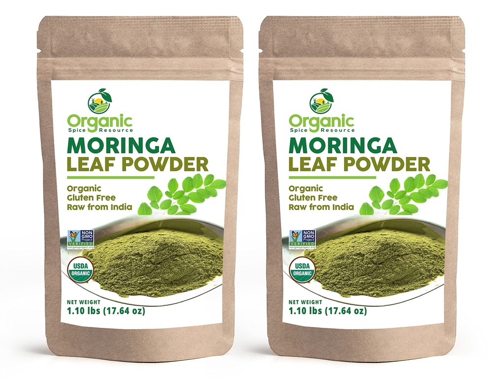 Bio Moringa Pulver - 35.28 Unze | Paket von 2 | USDA Organics, Non-GMO, Kosher, Halal, Moringa Olifera Powder - 100% Raw and Natural, von OSR