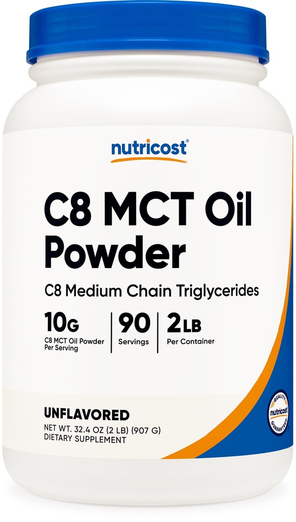 Nutricost C8 MCT Poudre d'huile 2LBS (32oz) - 95% C8 MCT Poudre d'huile