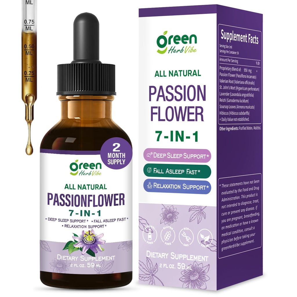 Sleep Support Passion Flower Extract Drops for Fall Asleep Fast & Relaxation Support. 2oz-Original