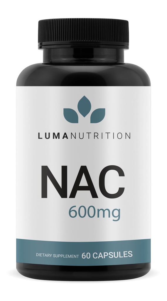 Luma Nutrition NAC 600 mg Capsules - NAC Supplement N-Acetyl Cysteine for Antioxidant, Respiratory & Cellular Support - Supports Immune Function, Exercise Recovery - GMP and Made in USA