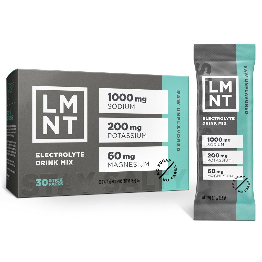 LMNT Zero Sugar Electrolytes - Raw Non aromatisé Salt