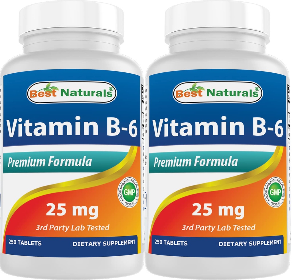 Best Naturals Vitamina B6 25mg 250 compresse (250 conteggio)