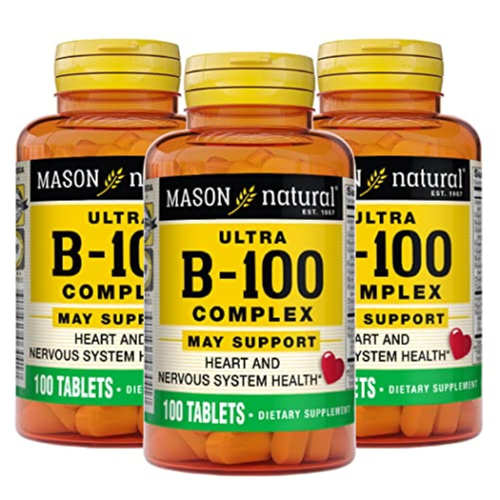 MASON NATURAL Ultra B,100 Complex, 300,Day Supply, für normale Immununterstützung und Energiemetabolismus, 3 Pack