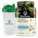 PlantFusion Vegan Protein Powder Vanilla Bean 2lb + 20oz BPA-Free Shaker Bottle – Complete Plant-Based Protein with BCAAs, Enzymes – Keto, Gluten-Free, Non-Dairy, Non-GMO
