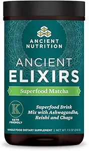 Ancient Nutrition Keto Drink Mix, Keto Cocoa, Instant Superfoods Drink Mix, sans caféine, réduit la fatigue, sans gluten, Paléo et Keto Friendly, 20 portions