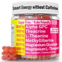 Alpha GPC Teacrine Magnesium L-Threonate & Glycinate Complex L-Theanine Methylliberine Gummies, Caffeine Gum Capsules Pills Supplement Pill Capsule Powder Supplements Alternative, 100mg 200mg 300mg