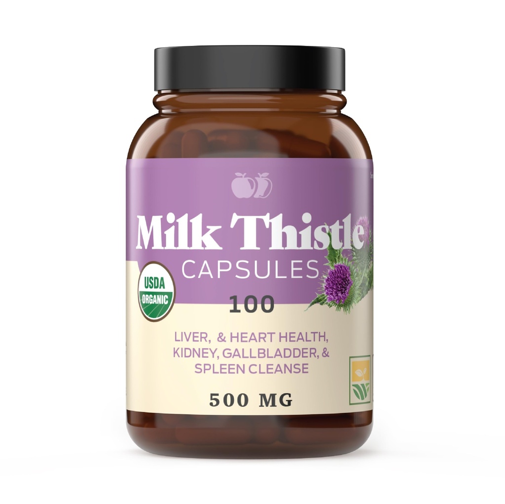 Prodotti naturali completi Pure Organic Milk Thistle Capsule - 500 mg Silymarin Powder 100 Pills