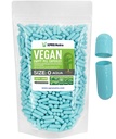 XPRS Nutra Größe 0 Leere Kapseln - 1000 Graf Leere Vegan Kapseln - Vegetarische Pillen - DIY Gemüse Kapsel Füllung- Veggie Pill Gel Kapseln für Do-It-Yourself Ergänzungen (Aqua)