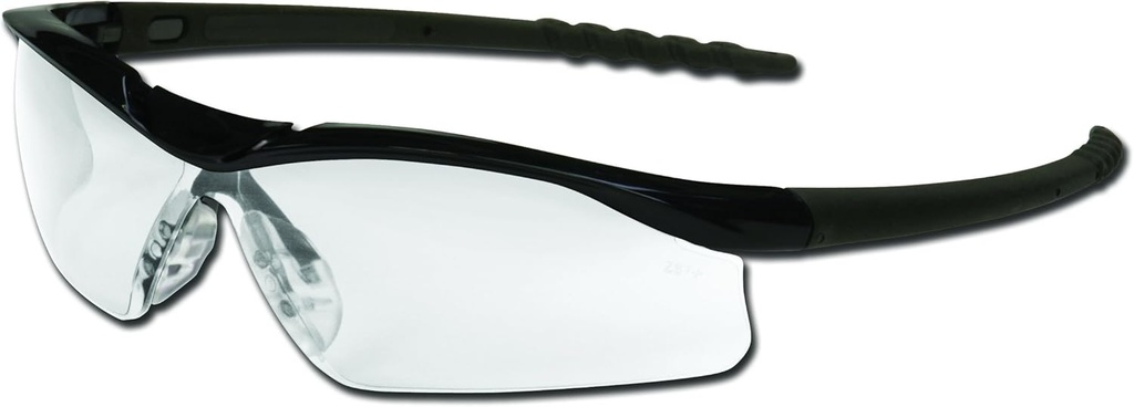 MCR Sicherheitsglas DL110AF Dallas Sicherheitsglas mit poliertem schwarzem Rahmen und klaren Anti-Fog-Lens