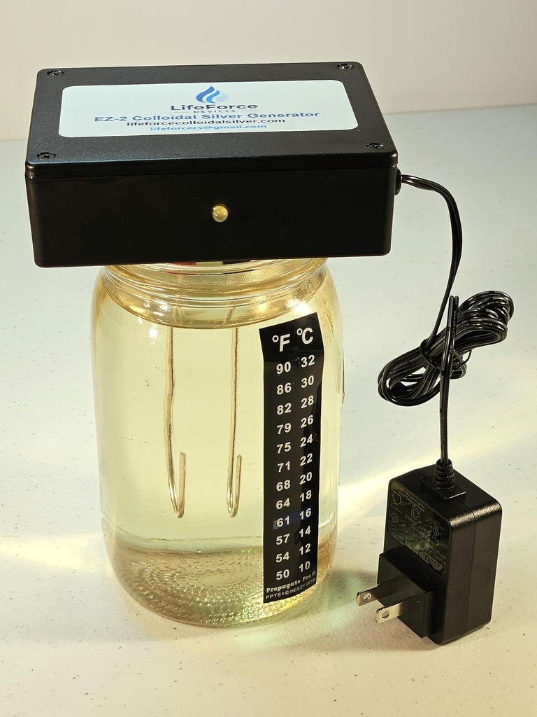 Compact EZ-2 Deluxe Silver Generator Package – Plug-in DIY Fresh Silver Maker mit 10 Gauge Drähten für Zuhause – Machen Sie 32oz in 16 Minuten