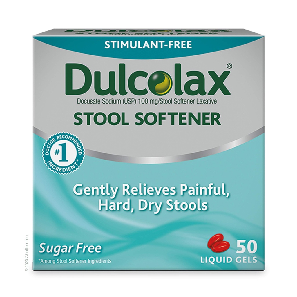 Dulcolax Stool Softener Laxative Liquid Gel Capsules Gentle Relief Constipation Irregularity 100ct and 50ct Boxes Docusate Sodium 100mg