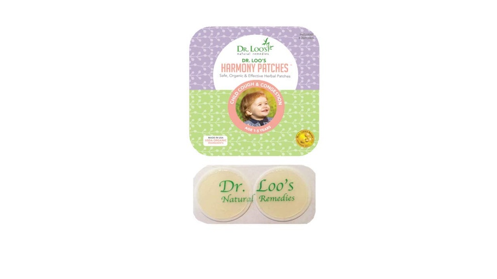 Dr. Loo's NATURAL REMEDIES Organic Herbal Sticker Patches, Cough and Congestion, 1-5 Years, 16 Patches
