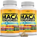 NEW AGE Ashwagandha Maca Root Fenugreek Supplement with Tongkat Ali Ginseng - Support Health - Made in USA - 120 Count