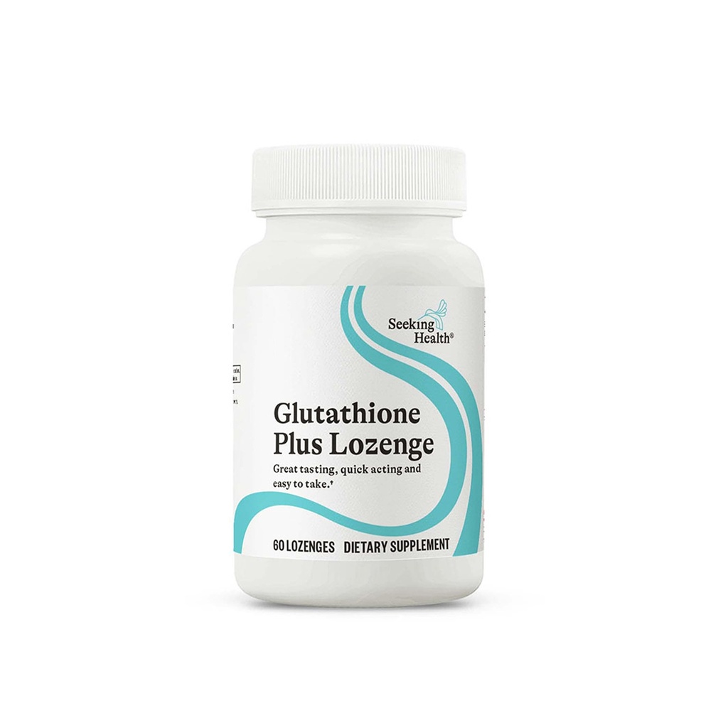 Seeking Health Glutathione Plus Lozenge, 25 mg S-Acetyl-L-Glutathione with Cofactors, Immune and Detoxification Support, Liver Health, Antioxidant and Free Radical Support, Vegetarian (60 lozenges)*