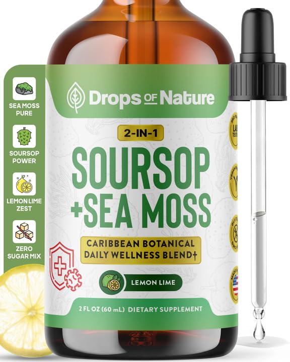 Sourop avec supplément liquide de mousse de mer – Gel plus concentré que le gel de mousse de mer – Mélanger facilement avec des boissons – Boutons de mousse de sourcils gouttes liquides pour l'hydratation et le soutien immunitaire (Lemon Lime, 60mL)
