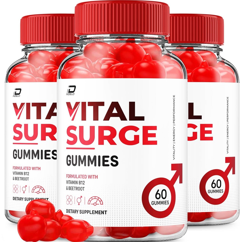Vital Surge Gummies – ACV Advanced Gummy Apple Cider Vinegar 1000MG, Vitamin B12 (3 Pack - 180 Gummies)