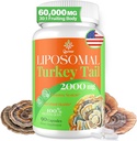 Liposomal Türkei Tail Mushroom Capsules, hohe Absorption Organische Türkei Tail Pilz Extrakt 2000MG| 30:1 Fruchtkörper| Ergänzung für Verdauungs-Gesundheit, Energie & Immununterstützung, Non-GMO -90 Kapseln
