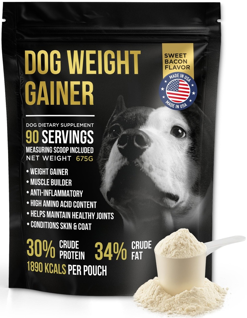 Dog Weight Gainer Approx 90 Servierungen - Gewichtszunahme Ergänzungen für Hunde - Canine und Dog Muscle Builder - Made in USA