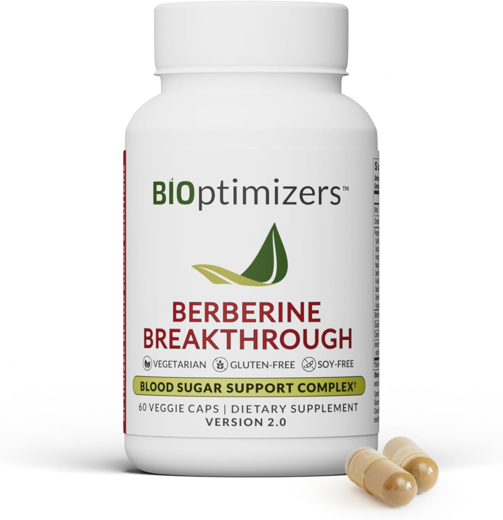 BIOptimizer Berberine Breakthrough 2.0 Supplement, 60 Kapseln - Vegetarisch, Gluten- und Sojafrei