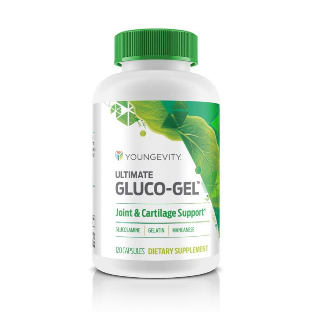 Youngevity Ultimate Gluco-Gel -for Joints, Tendons, Bones & Cartilage | Contiene Glucosamine, Gelatin & Manganese | 120 Capsule | 1 Bottiglia