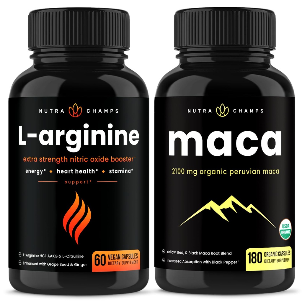 NutraChamps Capsules L-Arginine et Maca Capsules 2 Pack