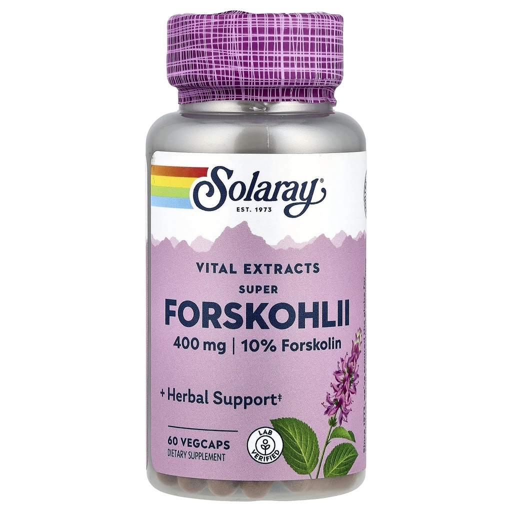 SOLARAY Super Forskohlii Extract Vegetarian Capsules, 400 mg | 60 Count