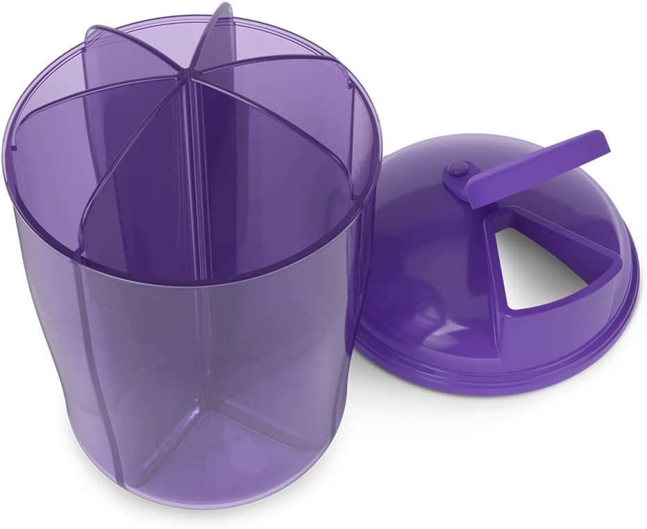 EZY DOSE Organisateur de vitamines, 6 grands compartiments, 30 jours de stockage de vitamines et de médicaments, garder les vitamines et les médicaments au clair, facile à utiliser, couleur mai Varier, sans BPA.