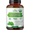Zazzee Organic Gymnema Sylvestre 25:1 Extrakt, 7500 mg Stärke, 25% Gymnemic Säure, 120 Vegan Kapseln, 4 Monate Versorgung, Standardisiert und konzentriert 25X Extrakt, All-Natural und Non-GMO