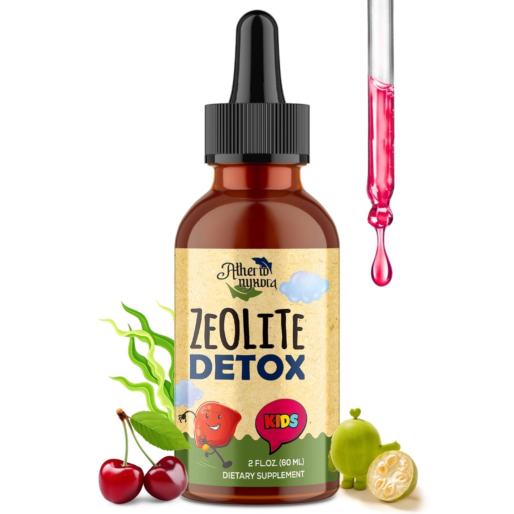 Zeolite Detox for Kid – Contains Clinoptilolite Zeolite, Vitamin C, Magnesium, and Zinc, Gentle & Natural & Sweet-Tasting, 60ml（1 Pack）
