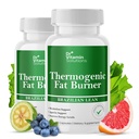 Brûleur de graisse thermogénique pour les femmes et les hommes - Suppresseur d'appétit pour la perte de poids - Comprend des extraits de thé vert pour le soulagement de la boule - Booster de métabolisme - Pack de 2