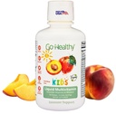 Des enfants en bonne santé Multivitamine liquide, soutien immunitaire, Multivitamines liquides pour enfants, Vitamines véganes à absorption élevée, Vitamines pour enfants Multivitamine Peach Mango - 30-60 portions