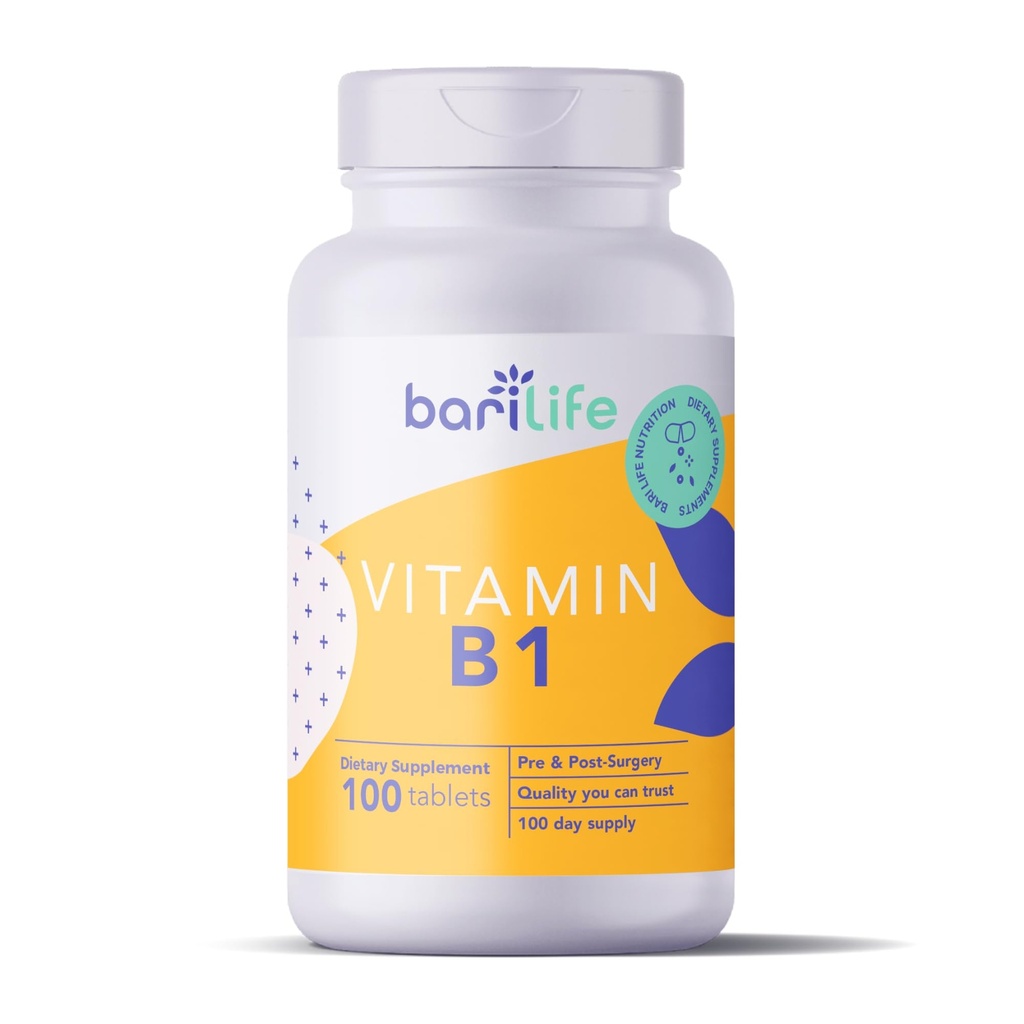 Bari Life Vitamin B1 100mg Tabletten, Thiamin, Thiamin, Nahrungsergänzung (100 Tabletten)
