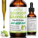 Soursop Graviola Liquid Drops - 2000mg Pure Soursop Extract Blended with 300mg Sea Moss & 100mg Elderberry - Leistungsstarke Zellunterstützung, Antioxidant-Rich, Immun-Boosting - 2 Fl Oz (60ml) Flasche